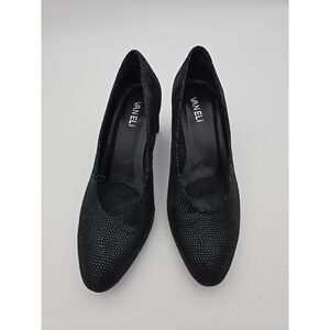 Vaneli Women's 9R Black Sequened VTG Vintage Pumps Mid High Office Dressy Chic